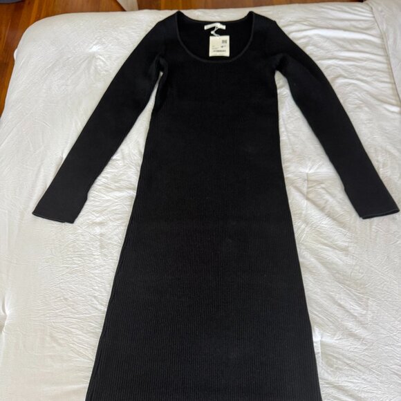 OAK + FORT Black Maxi Sweater Dress With Tags - Picture 1 of 7